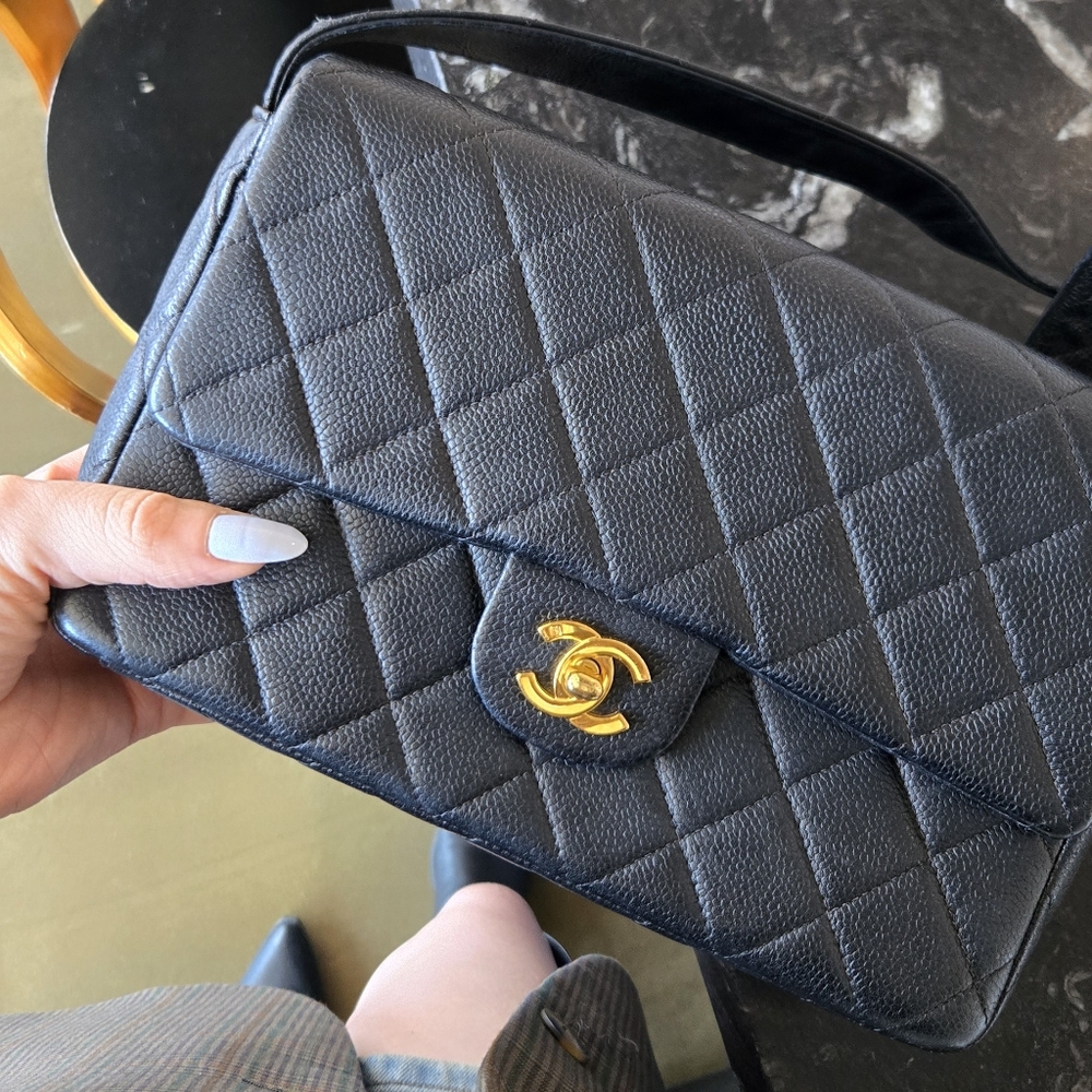 CHANEL Timeless Single Flap, CC Turnlock, 24K Entrupy Certified